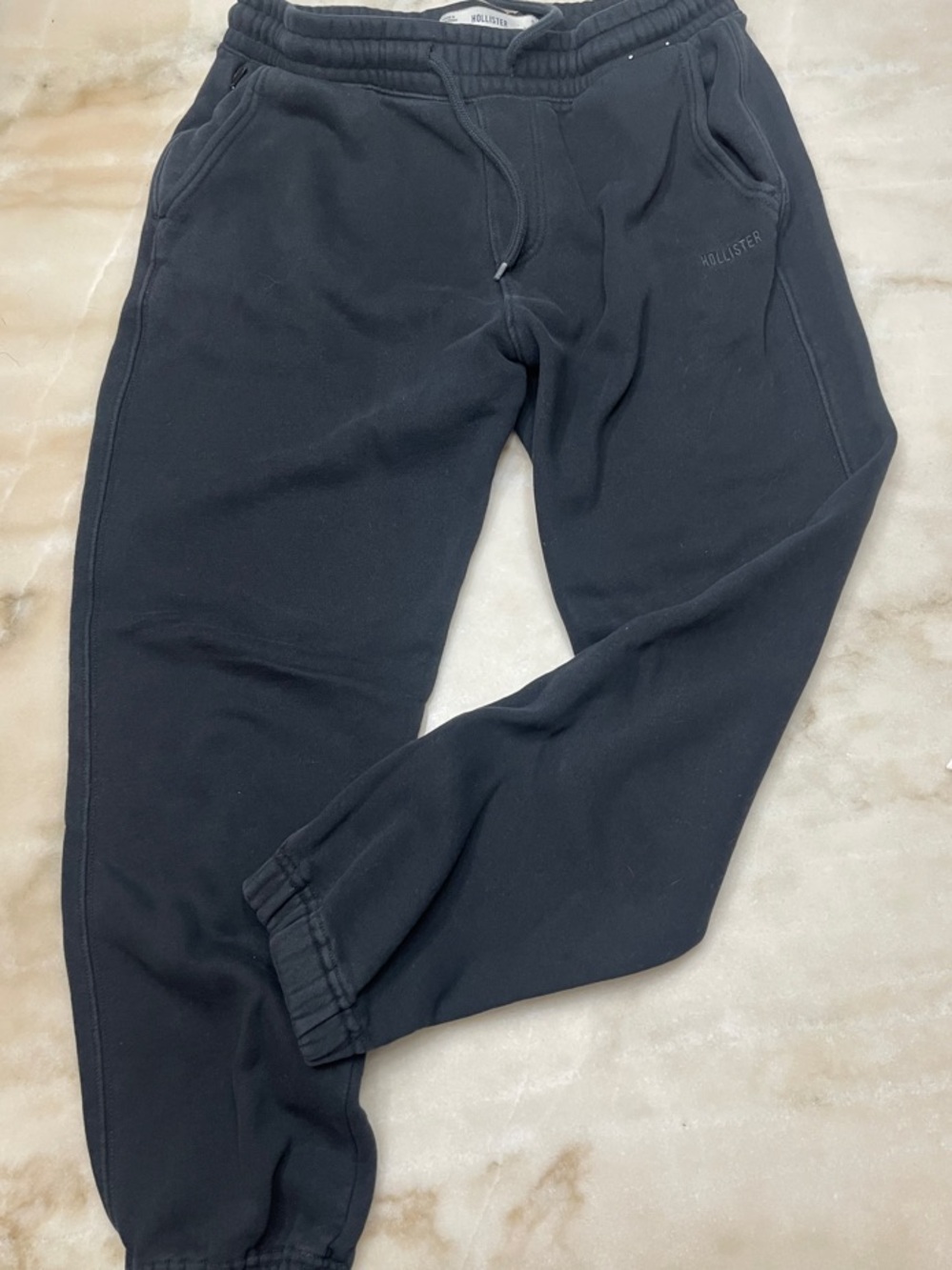 Hollister Black Men's Jogger Sweatpants with Drawstring